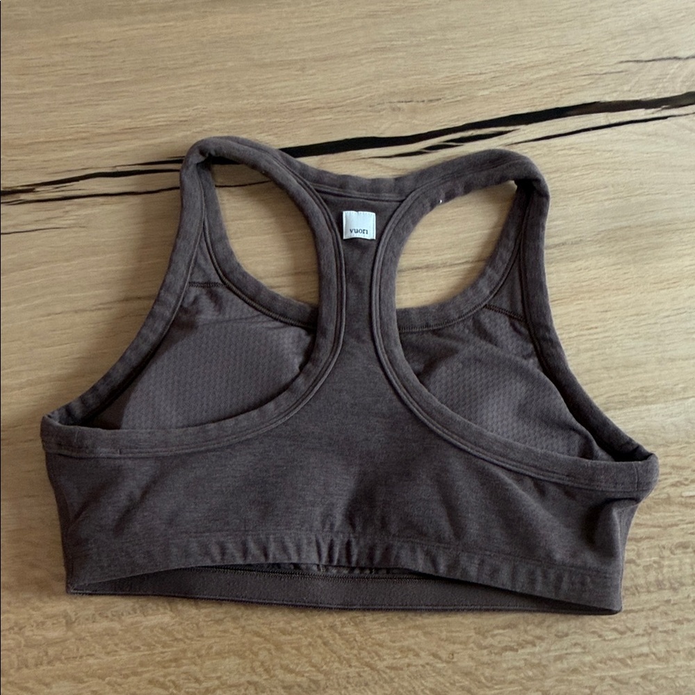 Vuori - Elevation Racer Bra - Chocolate Milk Heather - S - Picture 4 of 6
